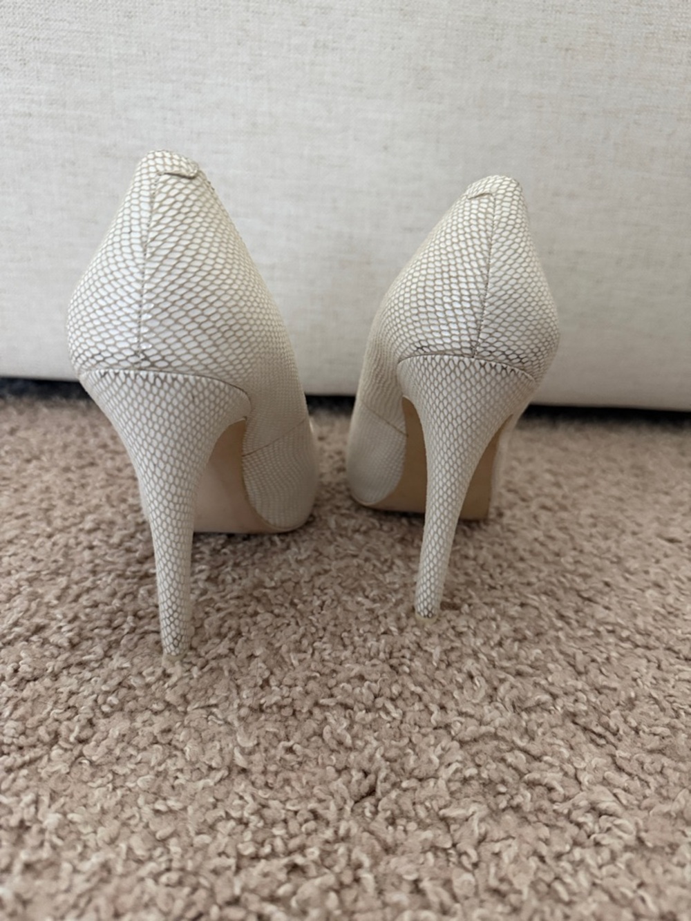 BCBGeneration Cream Textured Pointed-Toe Pumps - Picture 3 of 6